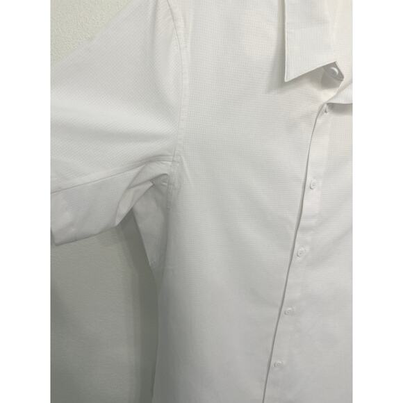 Lululemon Airing Easy Short Sleeve Lightweight Men’s Button Down Shirt White Med - Picture 4 of 11
